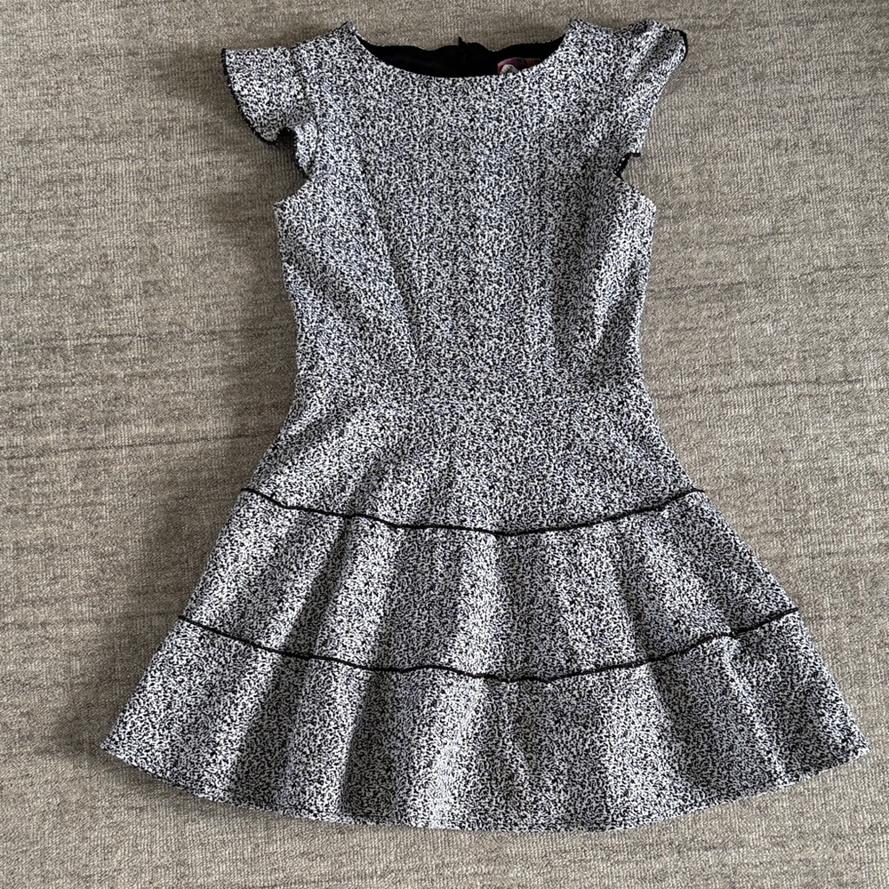 By Debra Cap Sleeve Black and White Kids Dress